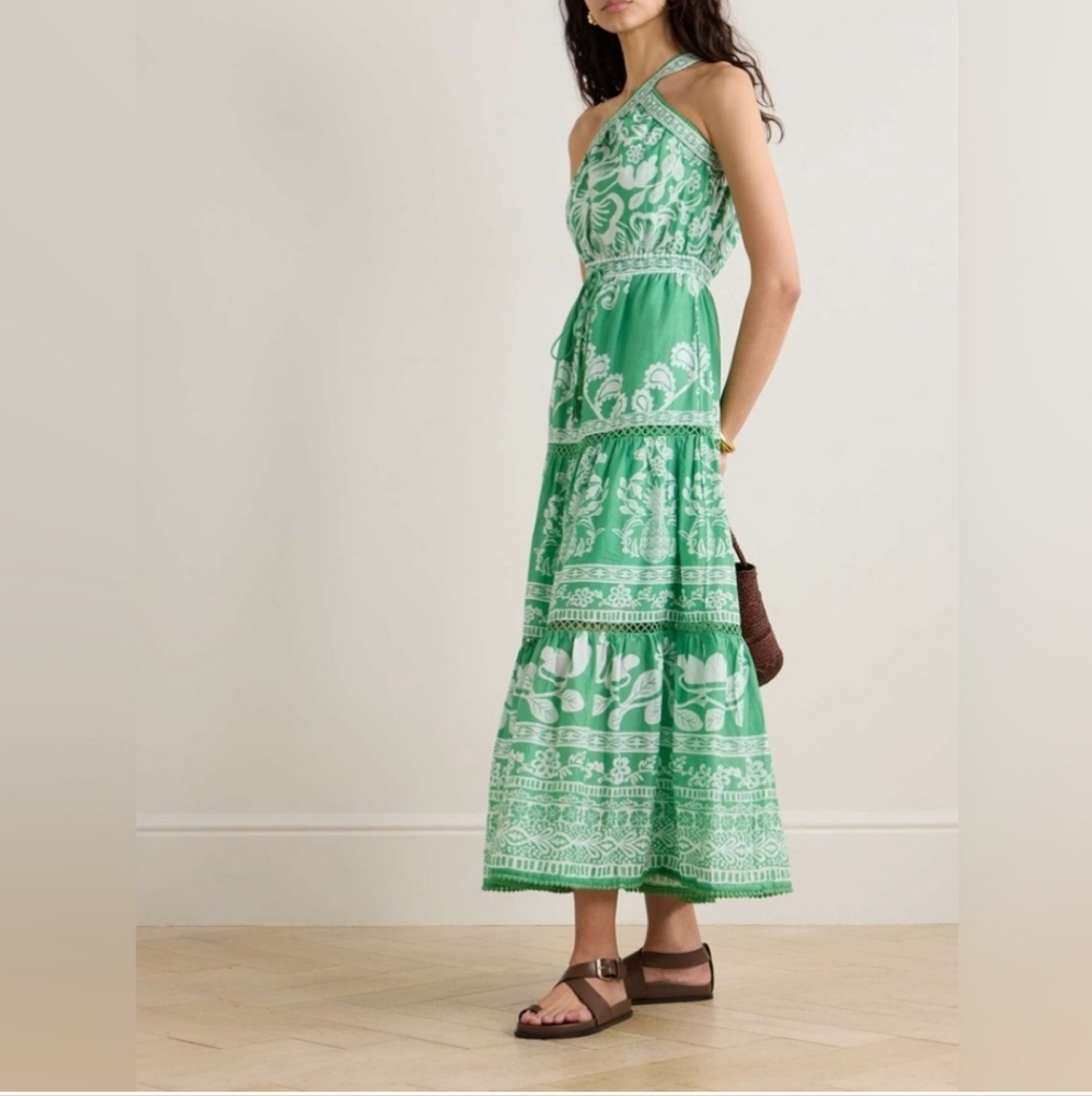 Farm Rio Green Floral One Shoulder Maxidress - Picture 2 of 8